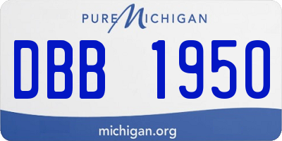 MI license plate DBB1950