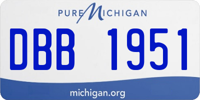 MI license plate DBB1951