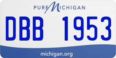 MI license plate DBB1953