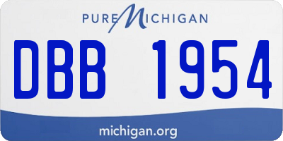 MI license plate DBB1954