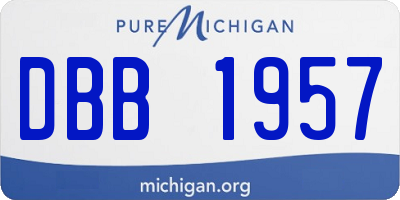 MI license plate DBB1957