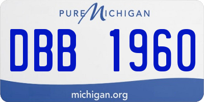 MI license plate DBB1960