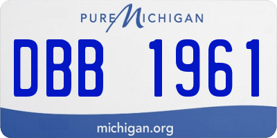 MI license plate DBB1961