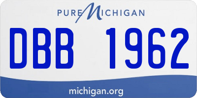 MI license plate DBB1962
