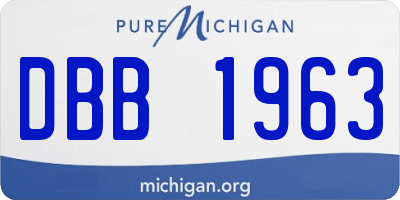 MI license plate DBB1963