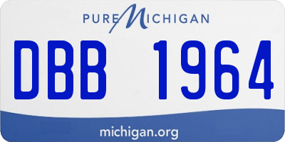 MI license plate DBB1964