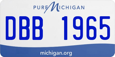 MI license plate DBB1965