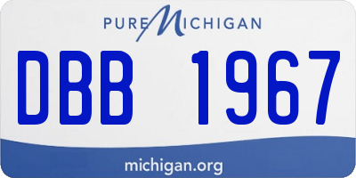 MI license plate DBB1967