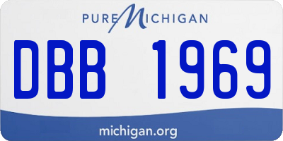 MI license plate DBB1969