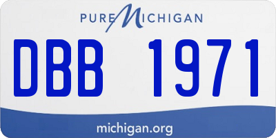 MI license plate DBB1971