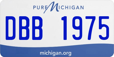 MI license plate DBB1975