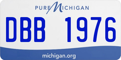 MI license plate DBB1976