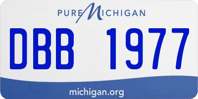 MI license plate DBB1977