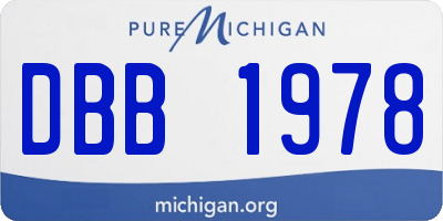 MI license plate DBB1978