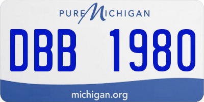 MI license plate DBB1980