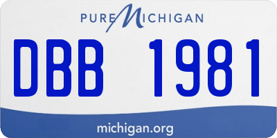 MI license plate DBB1981