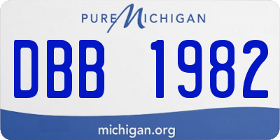 MI license plate DBB1982