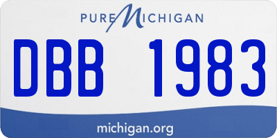 MI license plate DBB1983