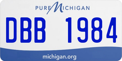 MI license plate DBB1984