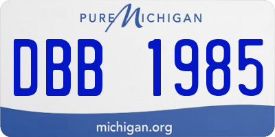 MI license plate DBB1985