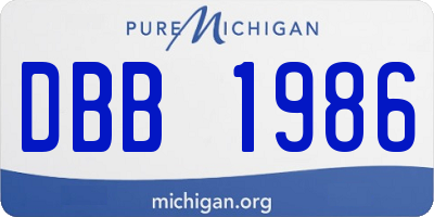 MI license plate DBB1986