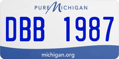 MI license plate DBB1987