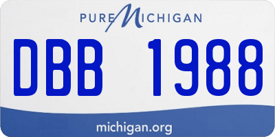 MI license plate DBB1988