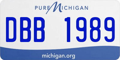 MI license plate DBB1989