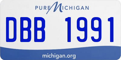 MI license plate DBB1991