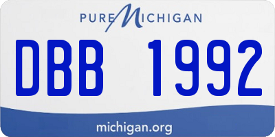 MI license plate DBB1992