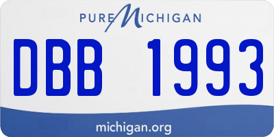 MI license plate DBB1993