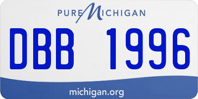 MI license plate DBB1996