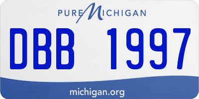 MI license plate DBB1997