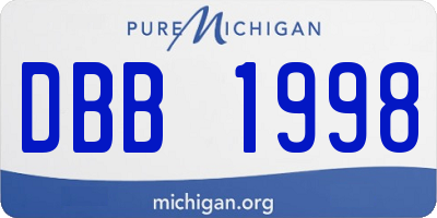 MI license plate DBB1998