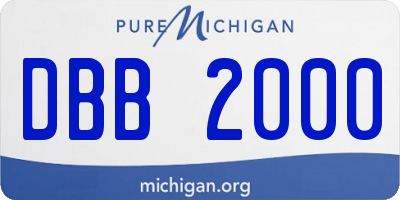 MI license plate DBB2000