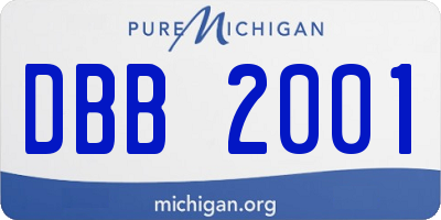 MI license plate DBB2001