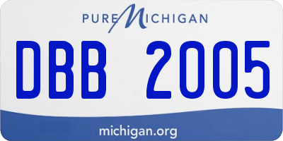 MI license plate DBB2005
