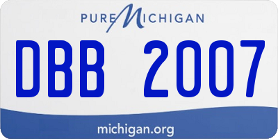 MI license plate DBB2007