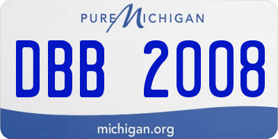 MI license plate DBB2008