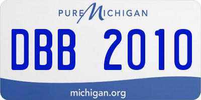 MI license plate DBB2010