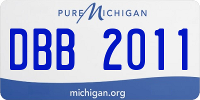 MI license plate DBB2011