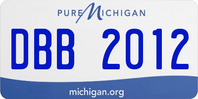 MI license plate DBB2012