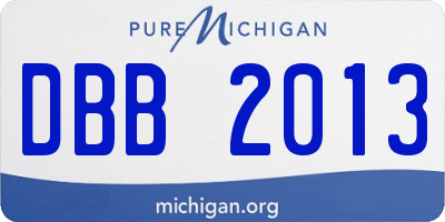 MI license plate DBB2013