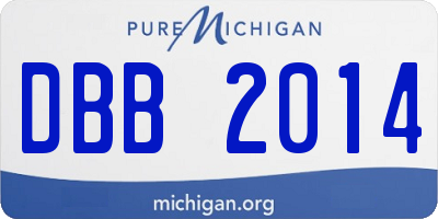 MI license plate DBB2014