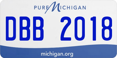 MI license plate DBB2018