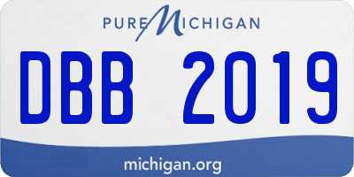 MI license plate DBB2019