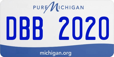 MI license plate DBB2020