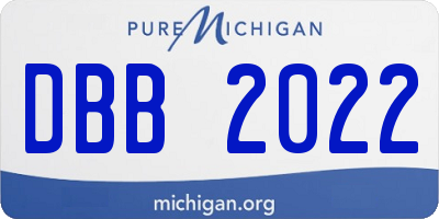 MI license plate DBB2022
