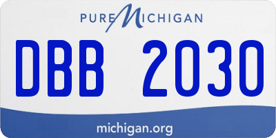 MI license plate DBB2030