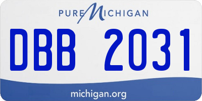 MI license plate DBB2031